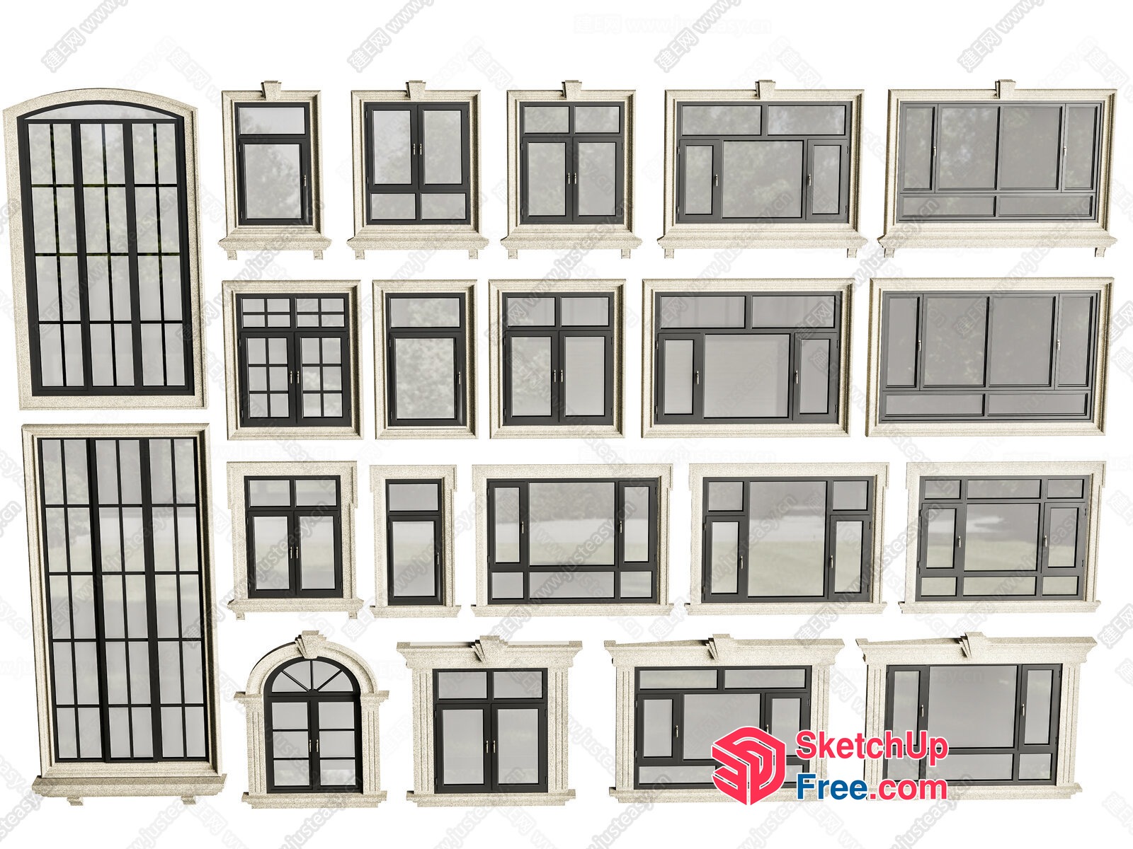 Modern Window Styles Collection 3D SketchUp File