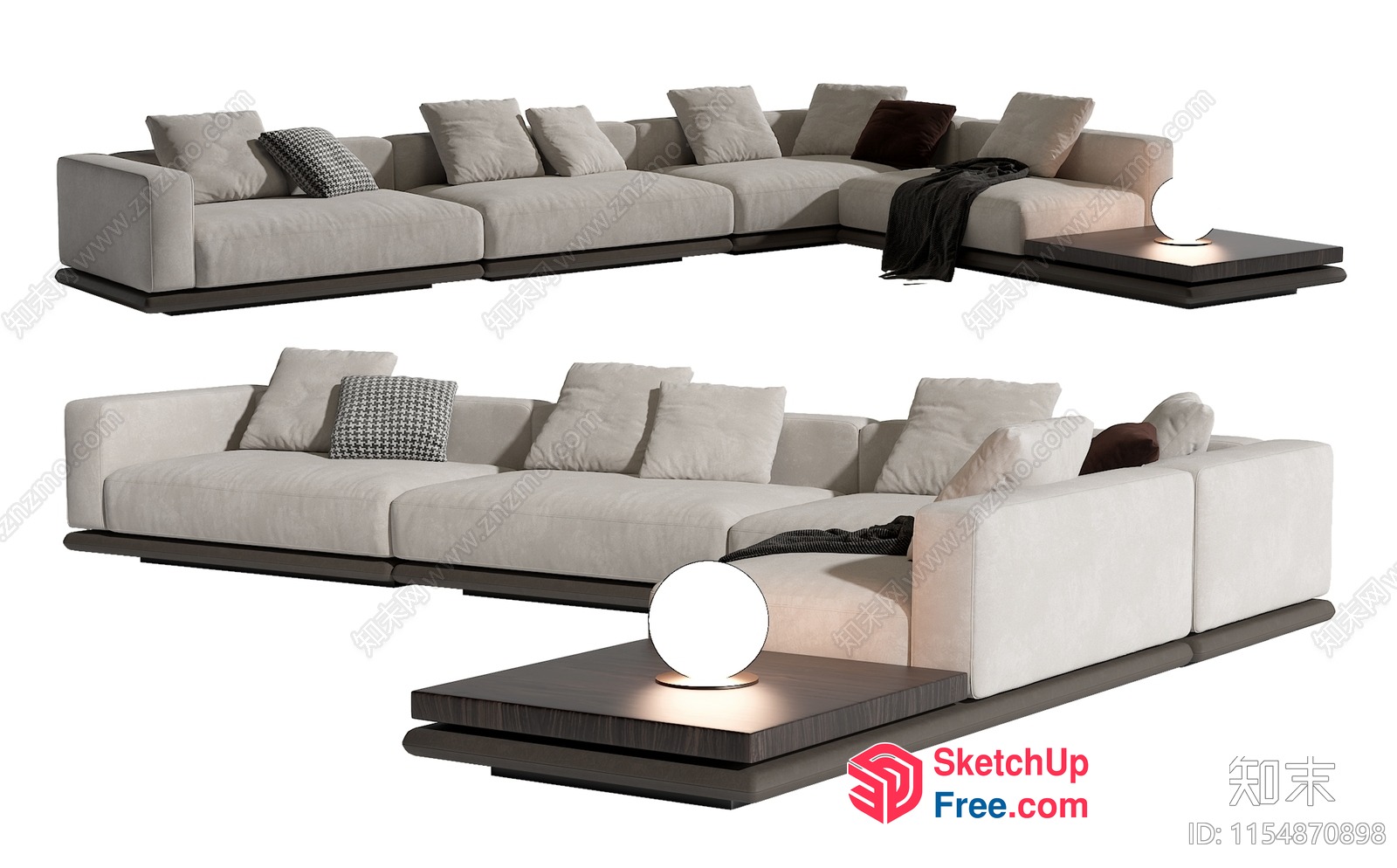 Modern Minimalist Living Room Furniture Set 3D SketchUp File