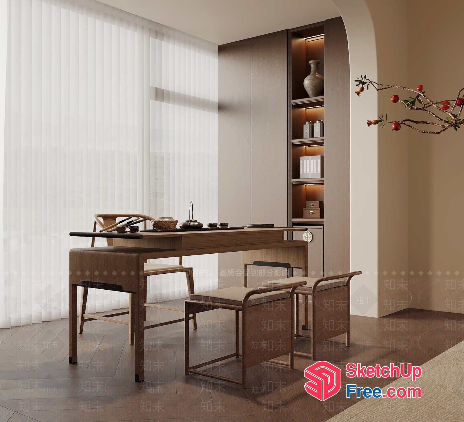 Elegant And Sophisticated Dining Room With Modern Furniture 3D SketchUp File