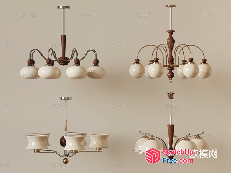 Elegant And Sophisticated Chandeliers 3D SketchUp File