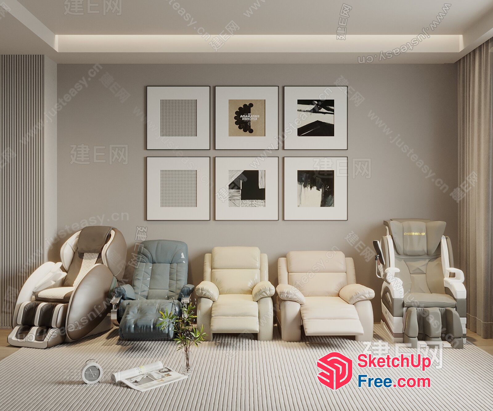 Modern Interior Furniture Display 3D SketchUp File