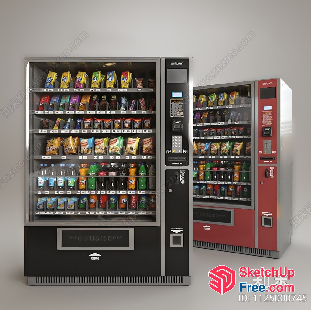 Snack And Beverage Vending Machines 3D SketchUp File
