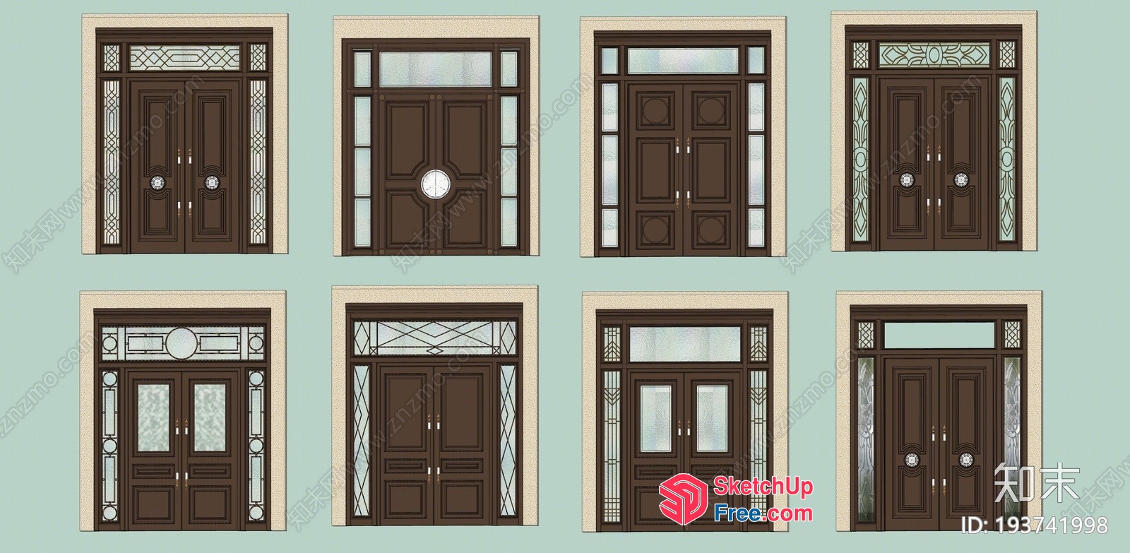 Elegant Wooden Door Designs 3D SketchUp File