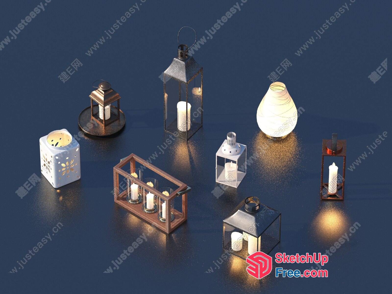 Decorative Candles And Lanterns 3D SketchUp File