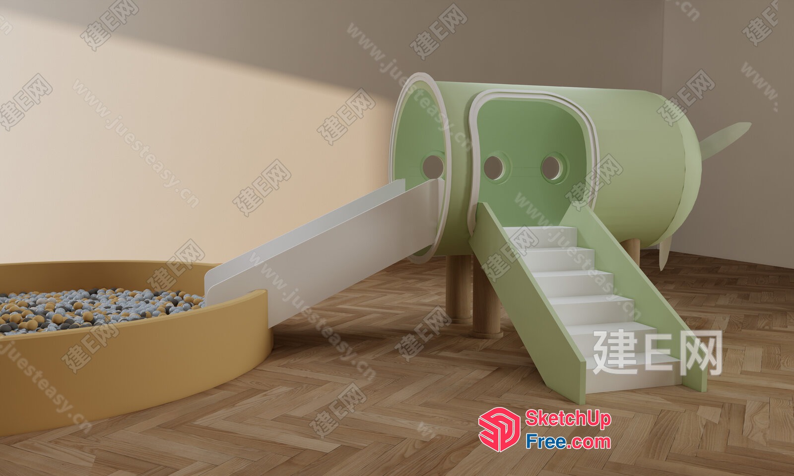 Playful Elephant Playground 3D SketchUp File