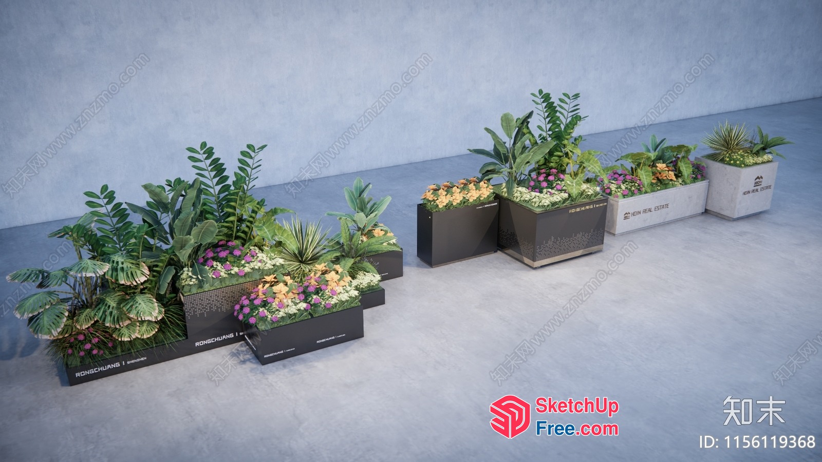 Potted Plants In Decorative Containers 3D SketchUp File