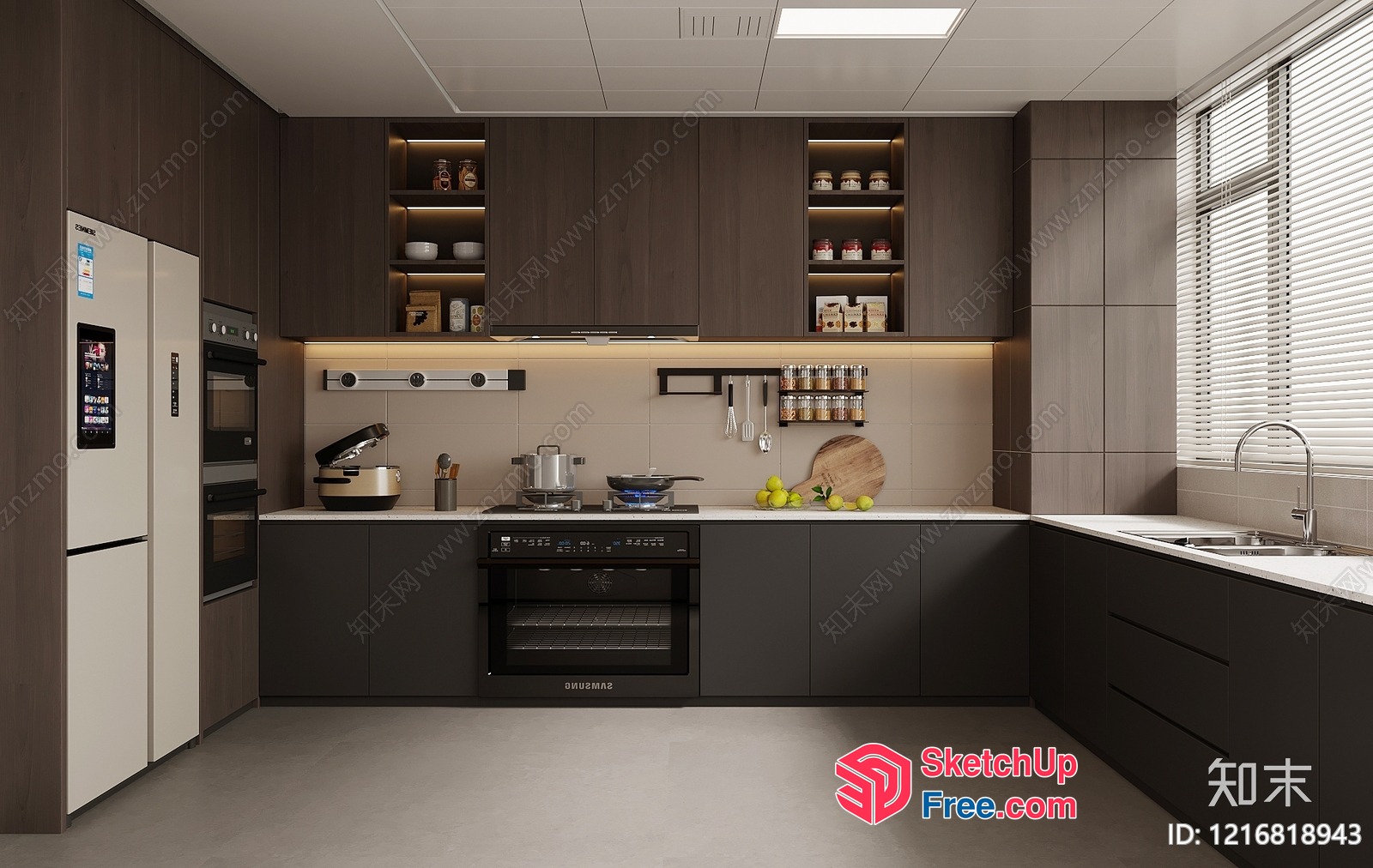 Modern Kitchen With Sleek Appliances And Natural Light 3D SketchUp File