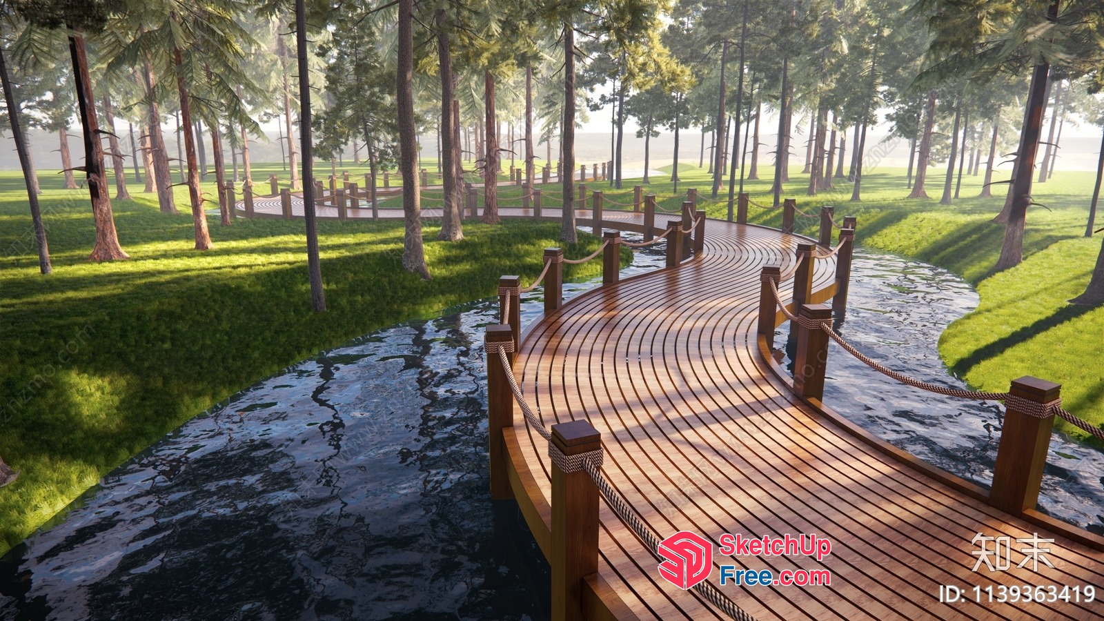 Serene Forest Pathway 3D SketchUp File