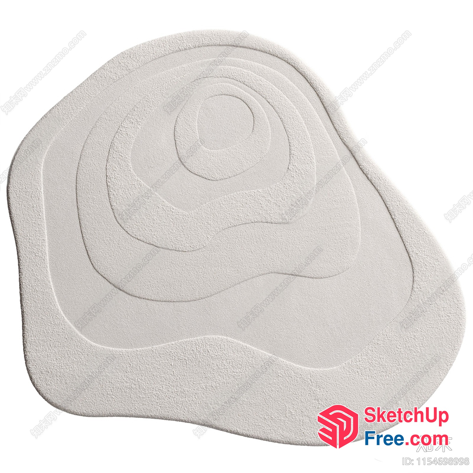 Abstract Geometric Shape With Textured Surface 3D SketchUp File