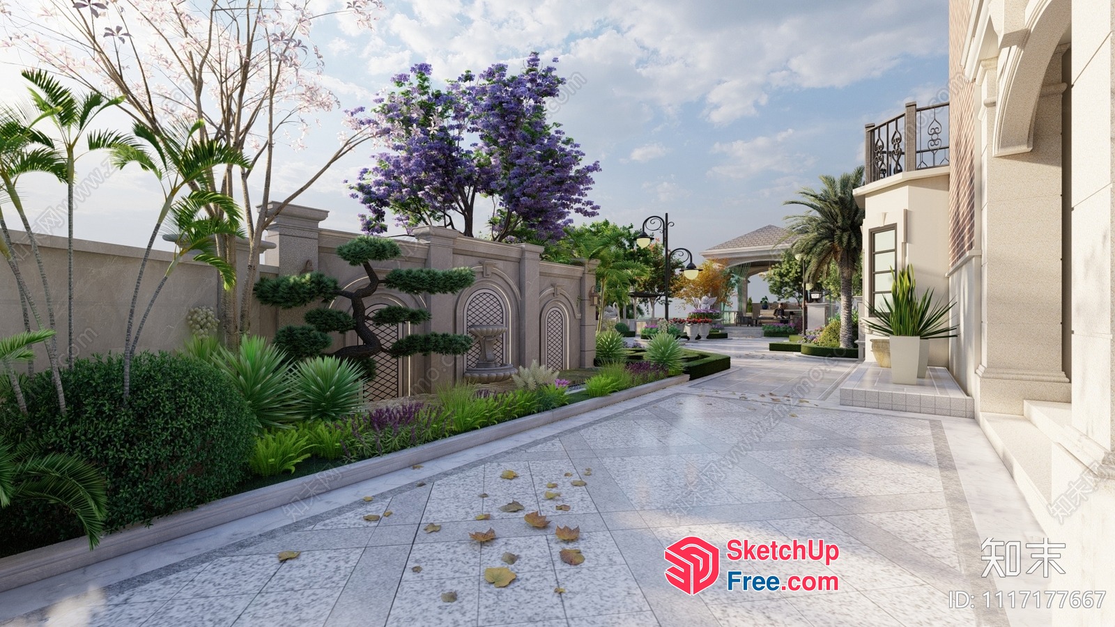 Exquisite Mediterranean Villa Entrance 3D SketchUp File