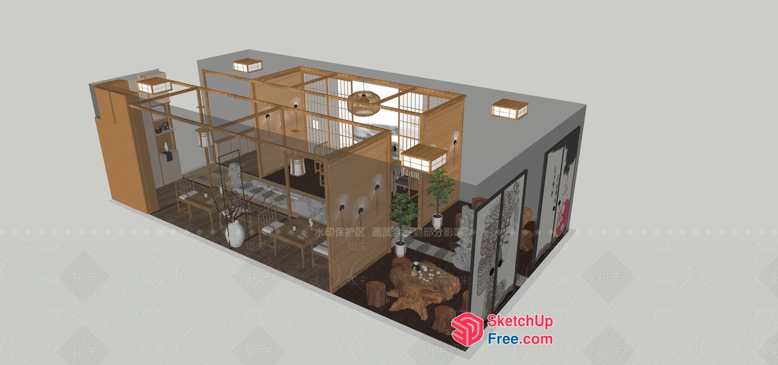 Japanese Style Homestay With Traditional Decor 3D SketchUp File