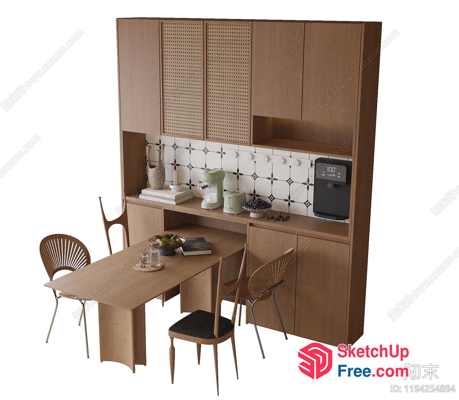 Modern Kitchen Decor With Water Purifier And Dining Table 3D SketchUp File