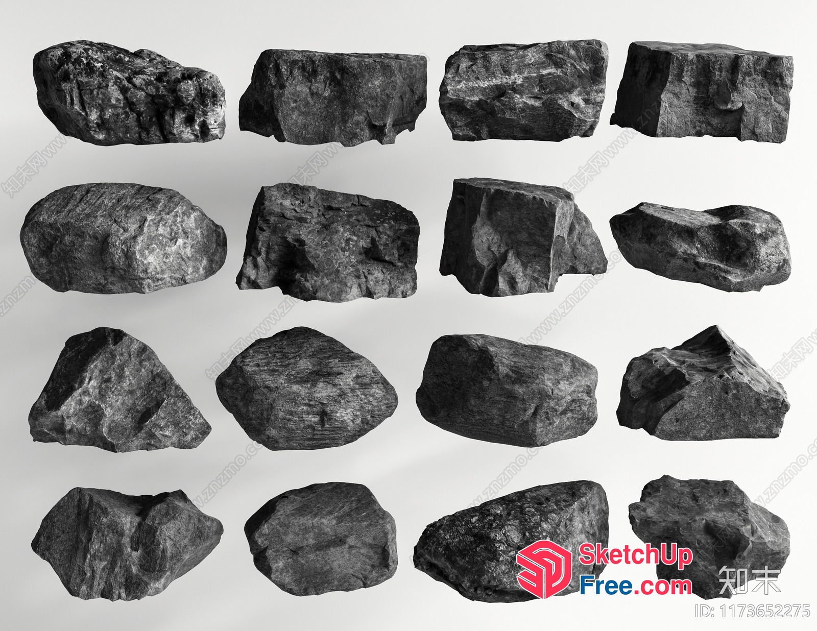 3D Models Of Various Rocks 3D SketchUp File