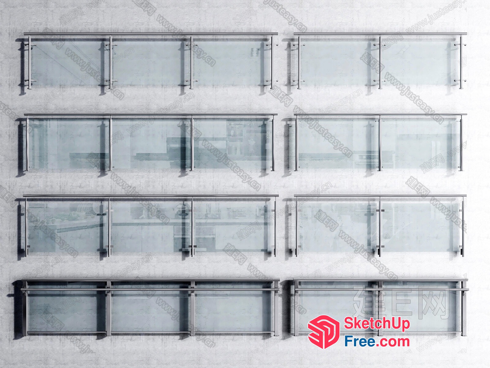 Glass Wall Partition 3D SketchUp File