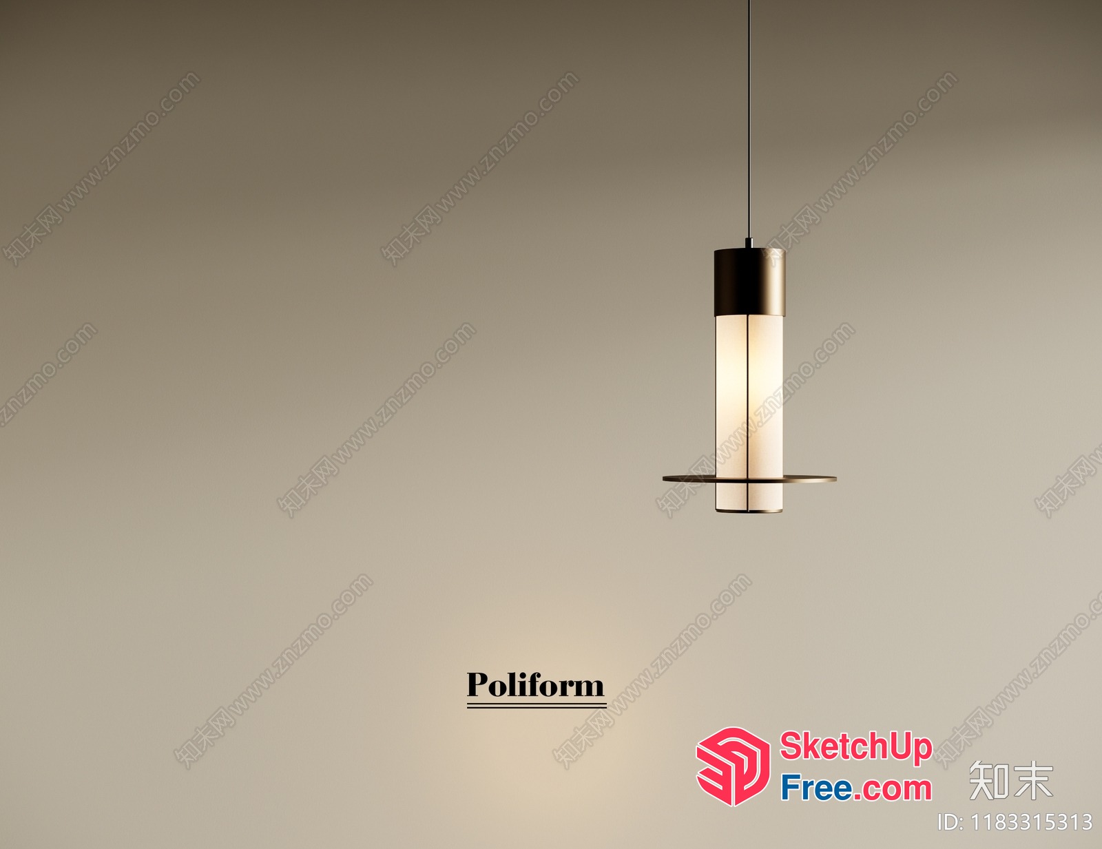 Sleek Glass Cylinder Lighting Fixture 3D SketchUp File