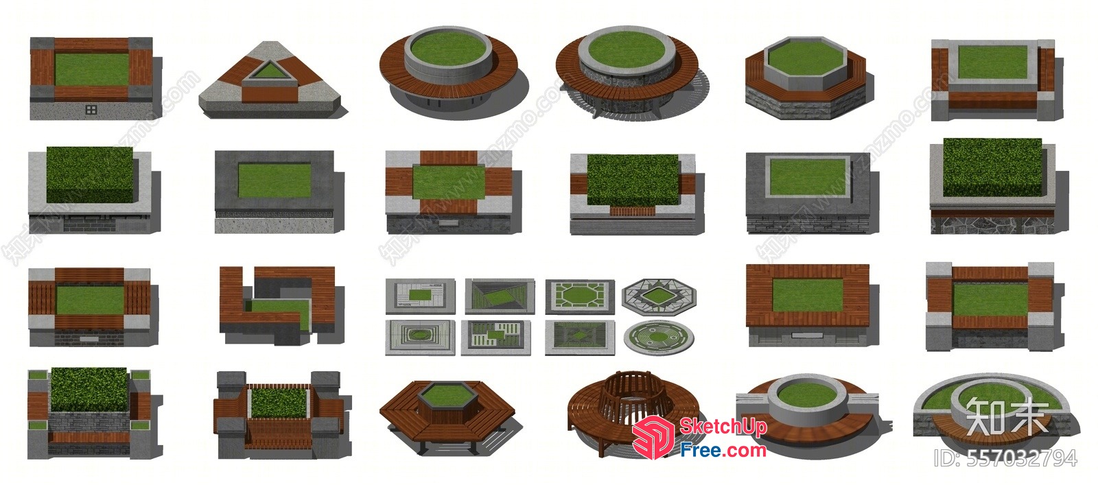 Modern Exterior Patio Furniture Collection 3D SketchUp File
