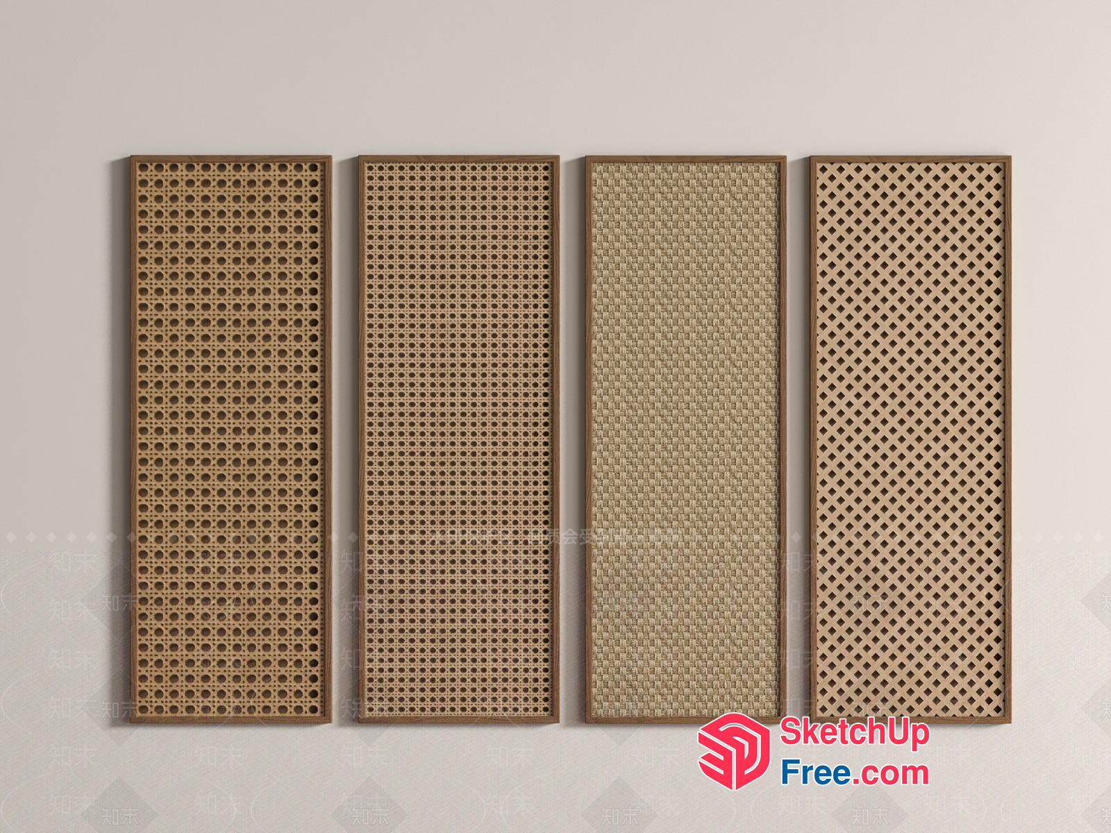 Modern Wooden Partition Screen 3D SketchUp File