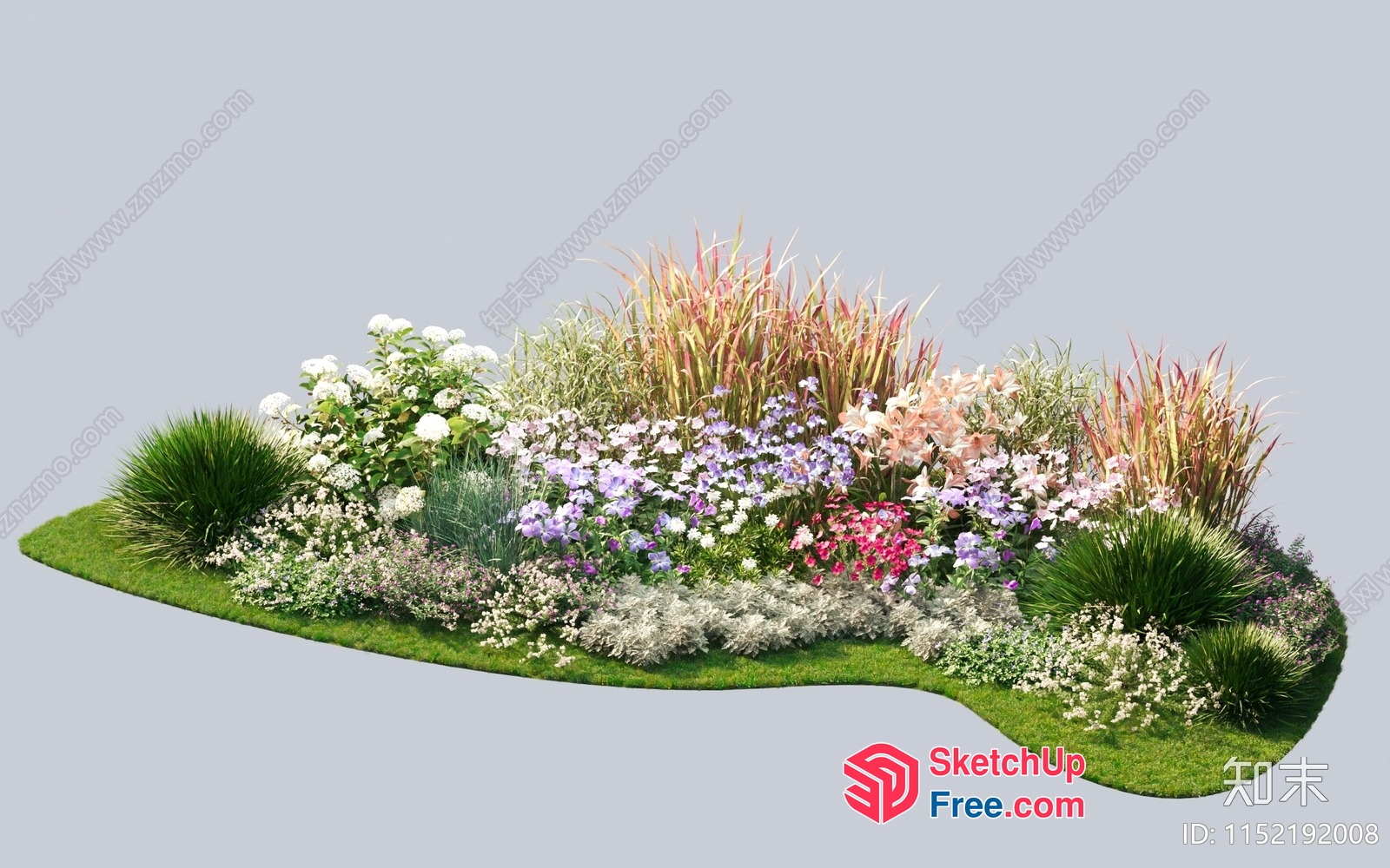 Vibrant Garden Scene With Lush Greenery And Flowers 3D SketchUp File