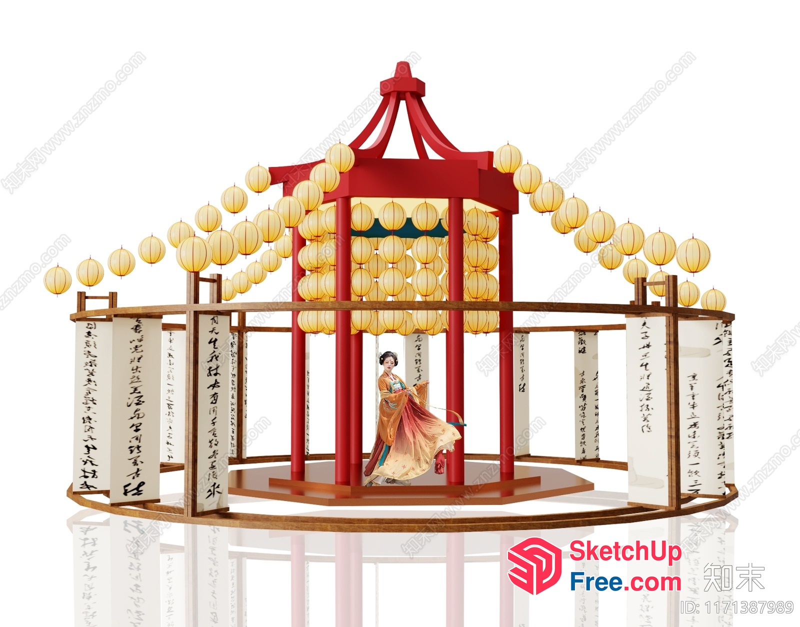 Elegant Traditional Asian Architecture 3D SketchUp File