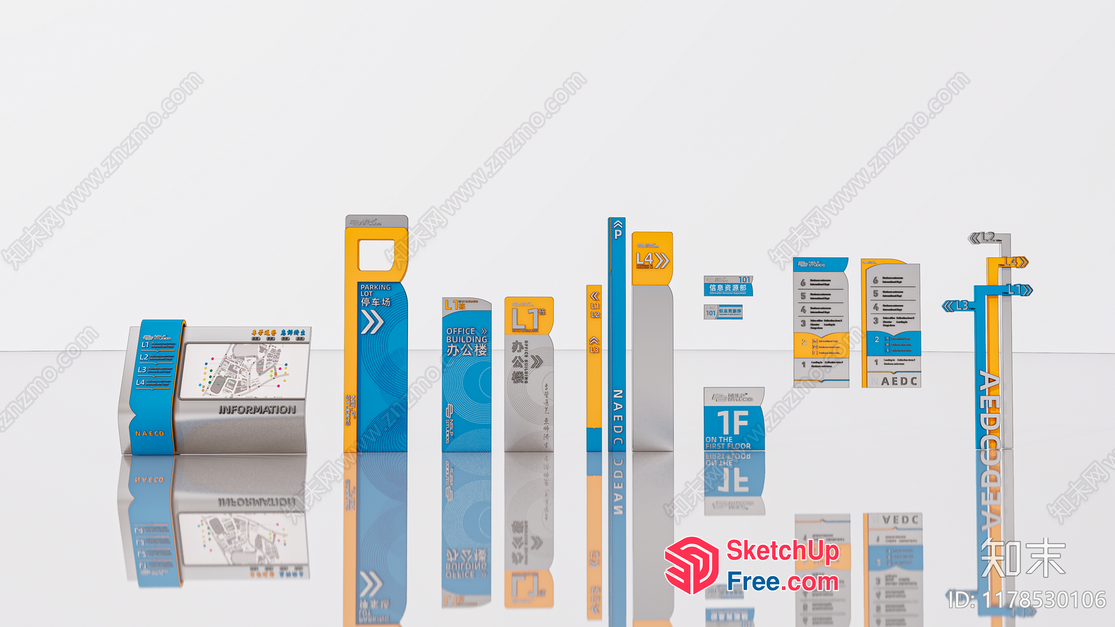 Office Building Interior Design Elements 3D SketchUp File