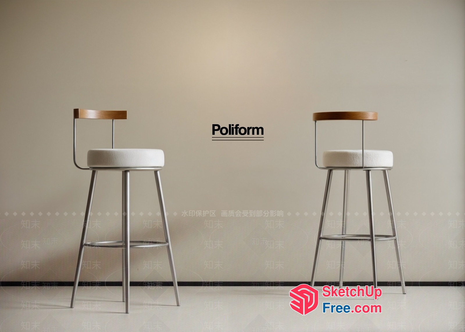 Poliform Bar Stools 3D SketchUp File