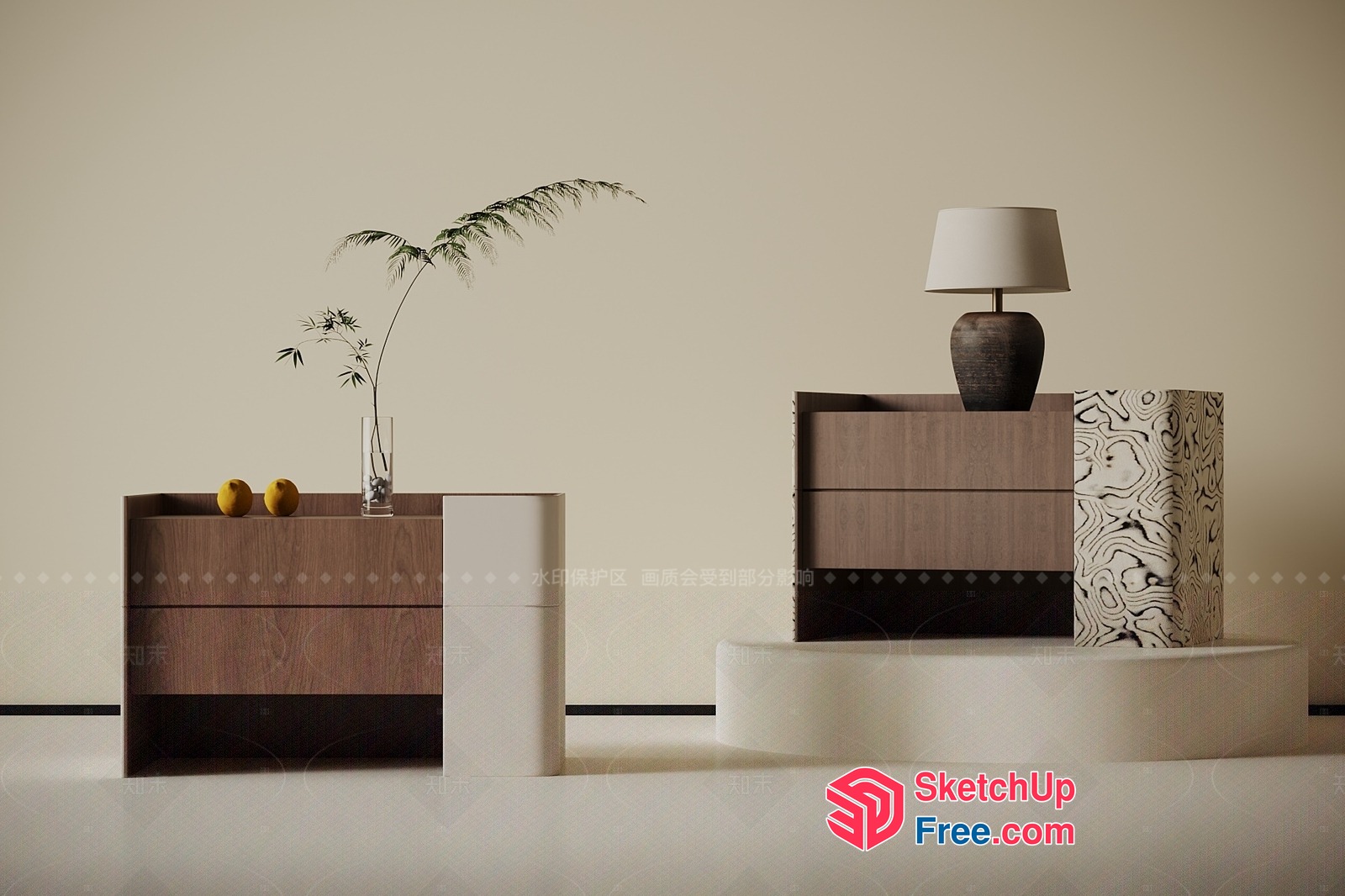 Minimalist Modern Furniture Arrangement 3D SketchUp File