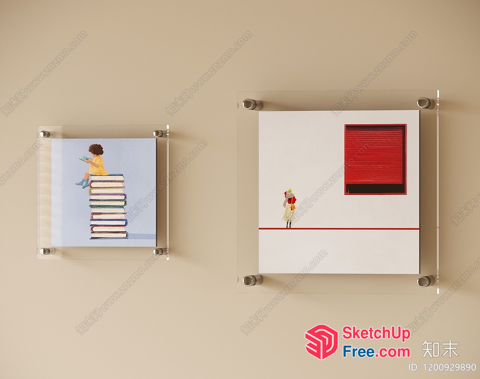Two People In Different Settings 3D SketchUp File