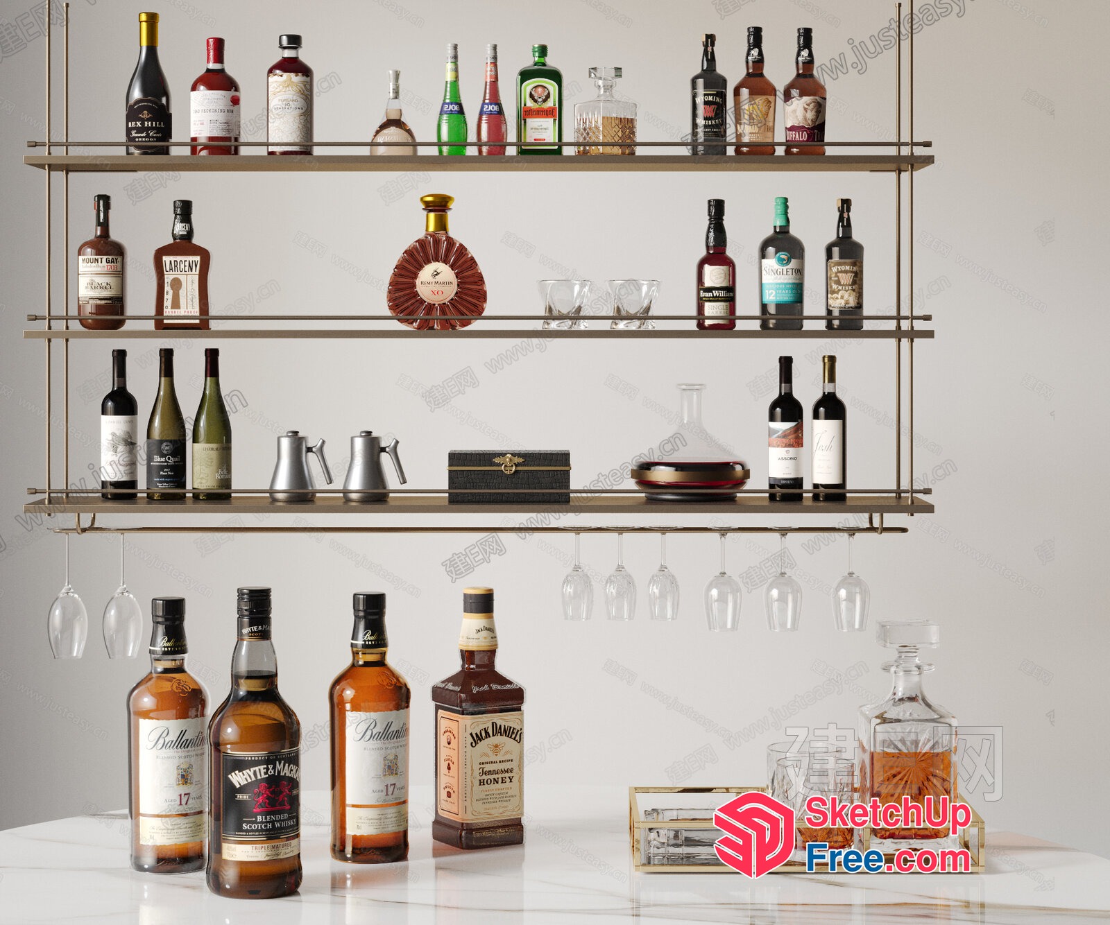 Luxury Liquor Display 3D SketchUp File
