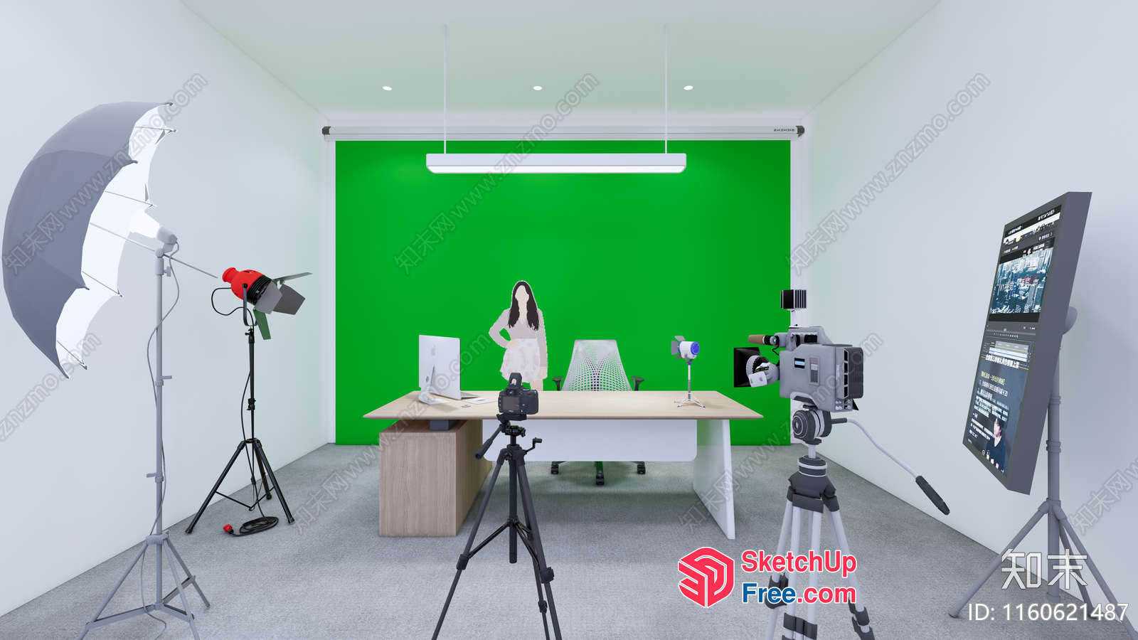 Green Screen Studio For Video Production 3D SketchUp File