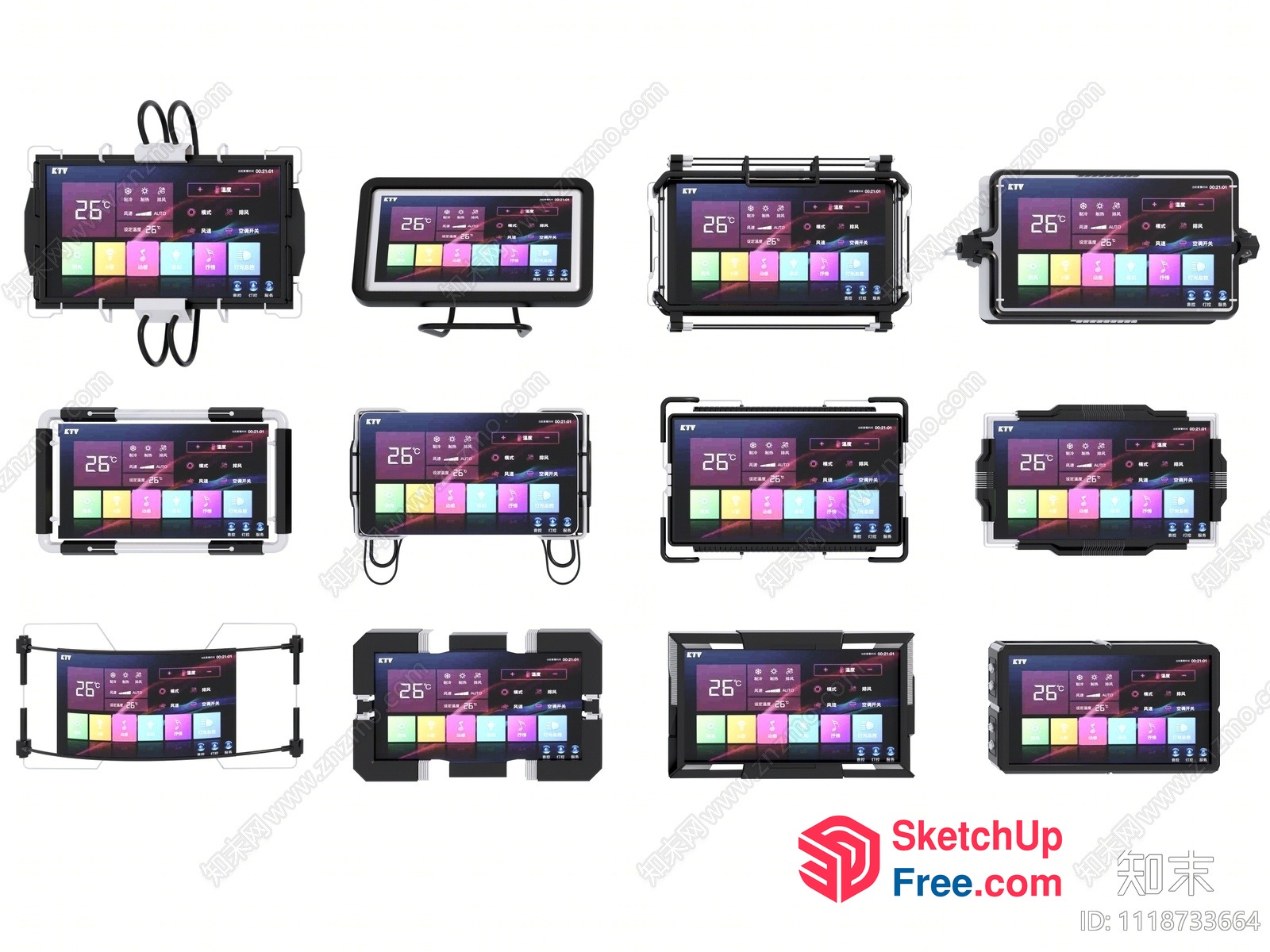Multiple Electronic Devices Displaying Similar Information 3D SketchUp File