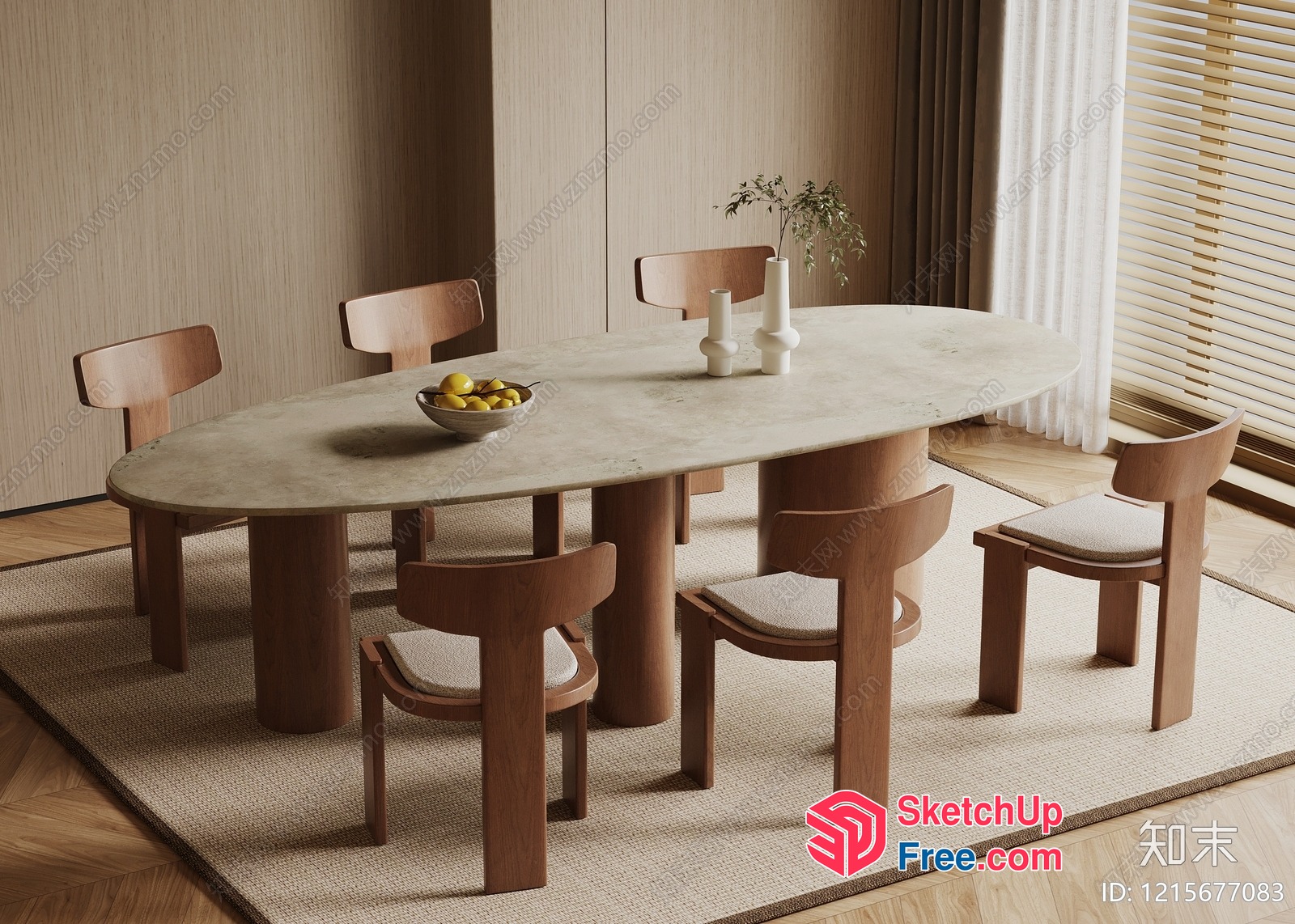 Elegant Minimalist Dining Room 3D SketchUp File