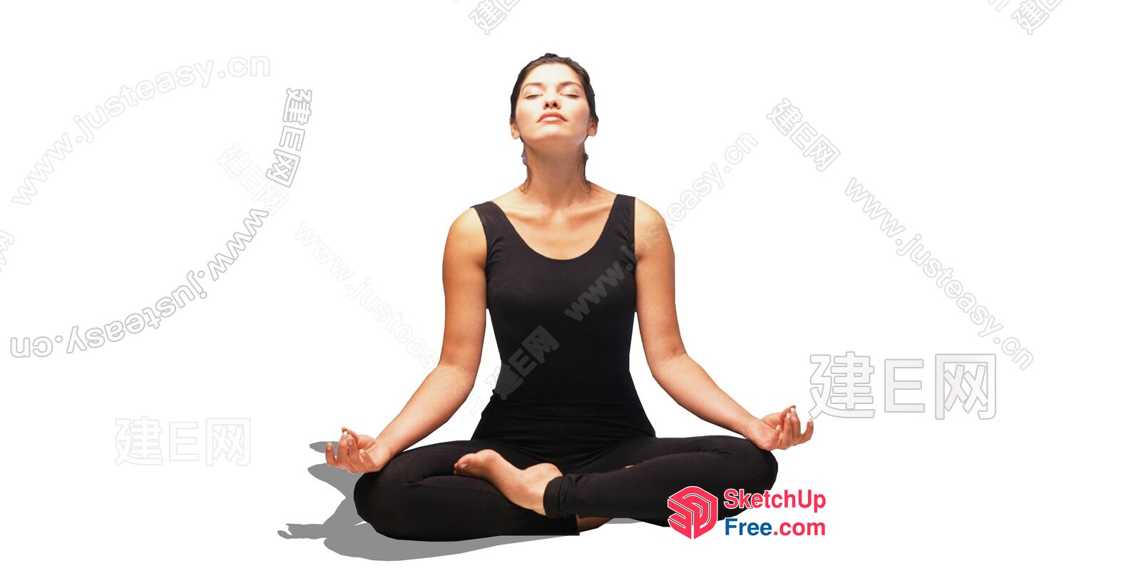 Serene Yoga Practitioner In Meditation Pose 3D SketchUp File