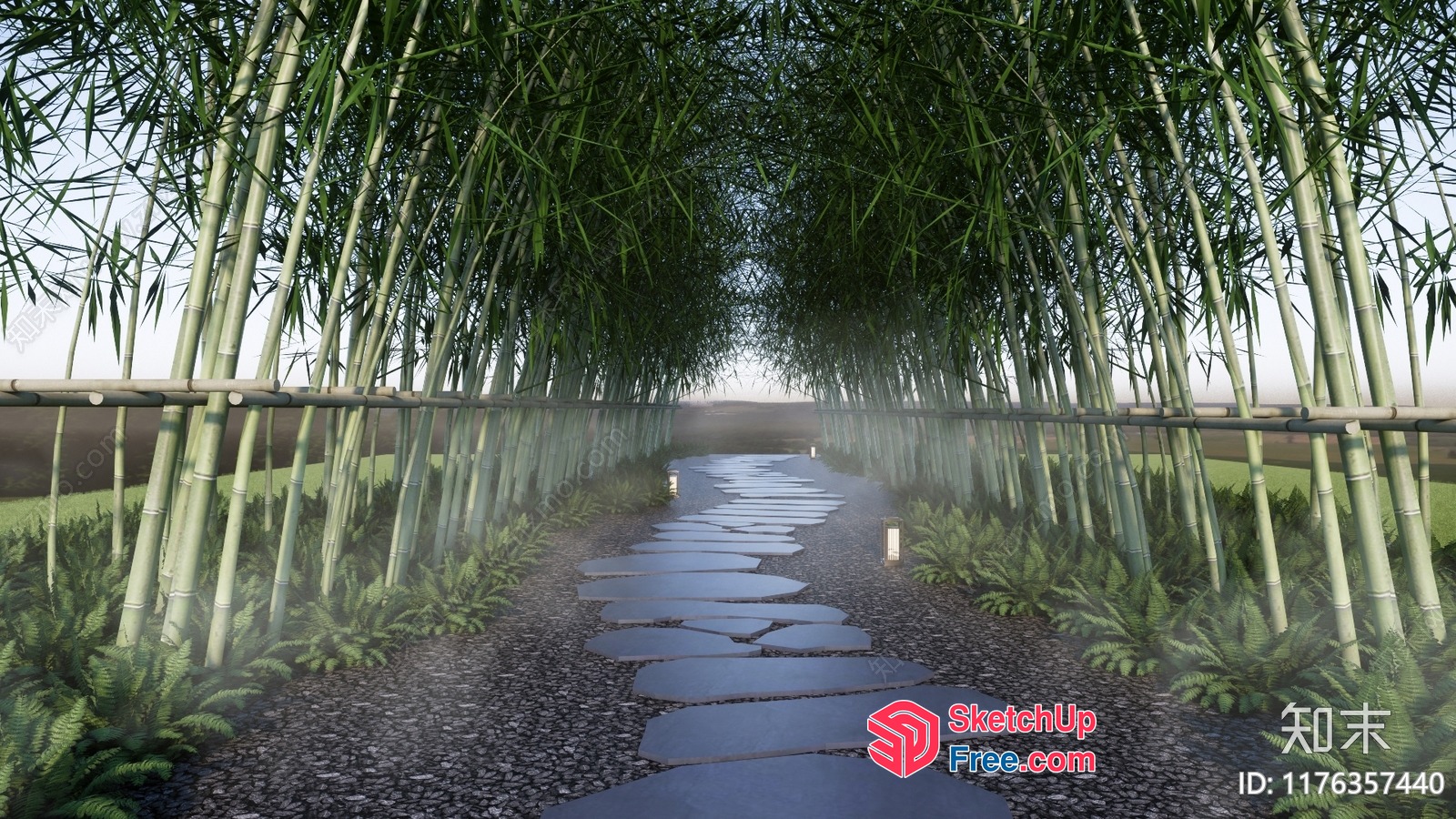Serene Bamboo Walkway 3D SketchUp File
