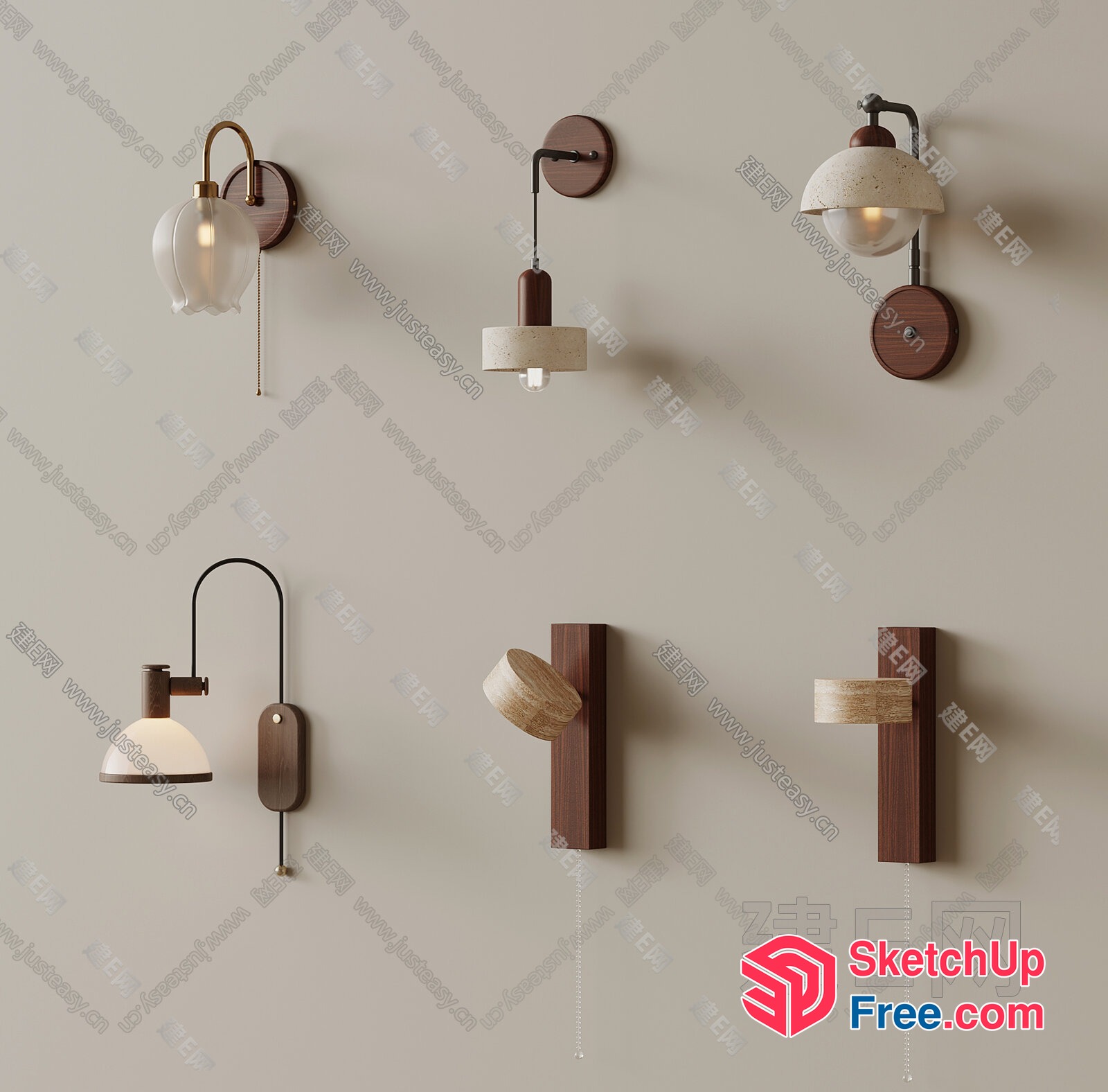 Modern Wall Light Fixtures 3D SketchUp File