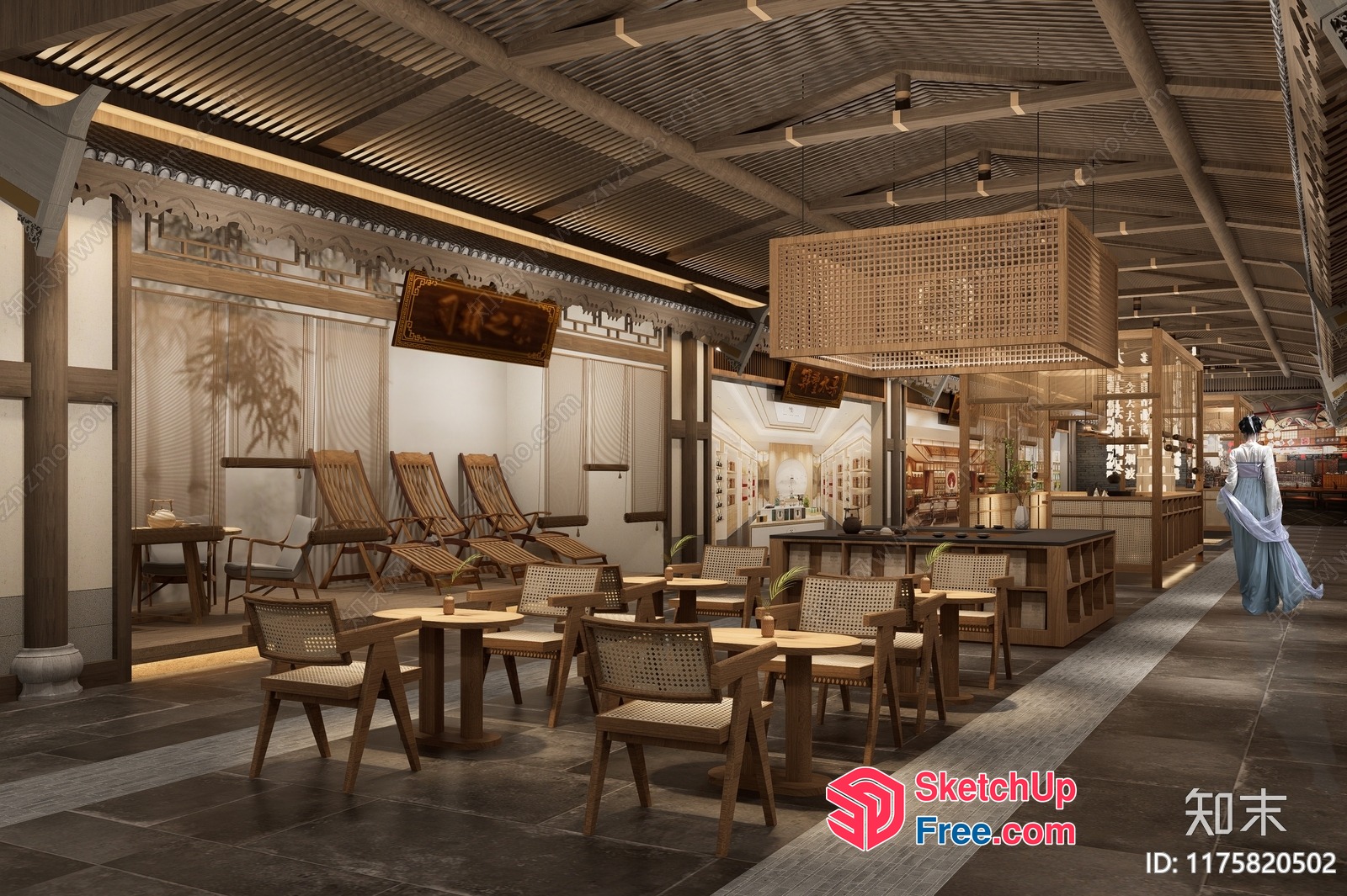 Traditional Asian-Inspired Interior Design 3D SketchUp File