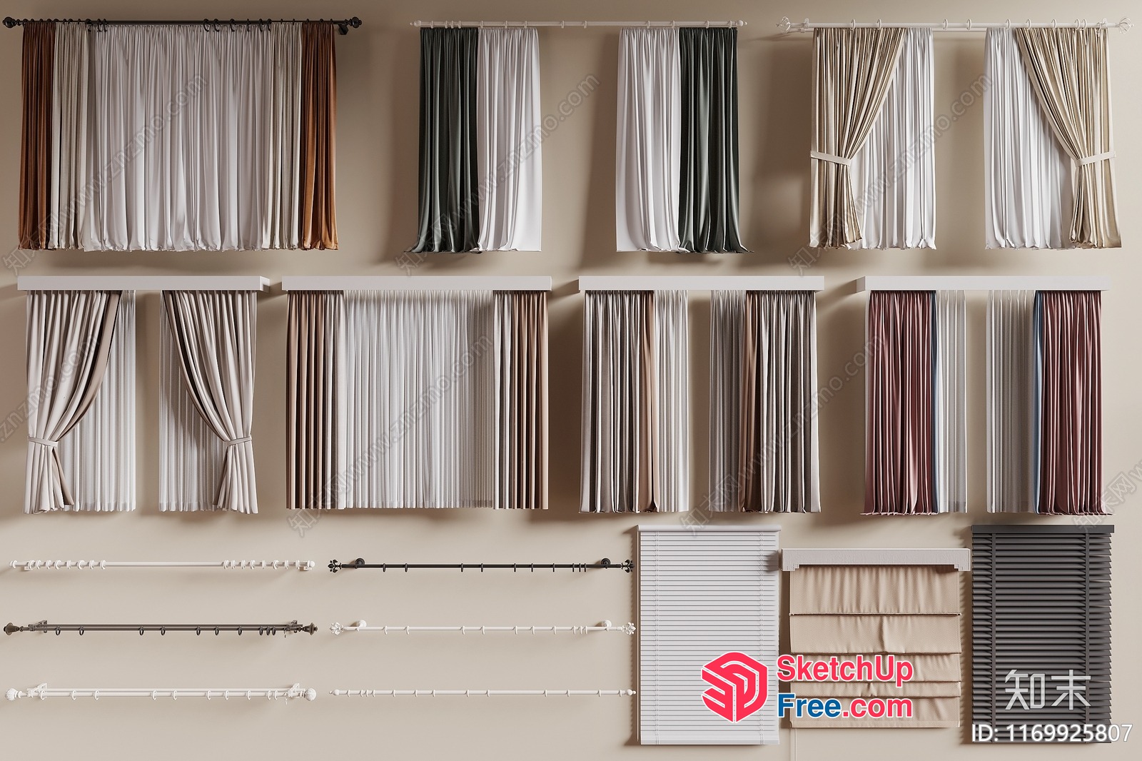 Elegant Window Treatments Collection 3D SketchUp File