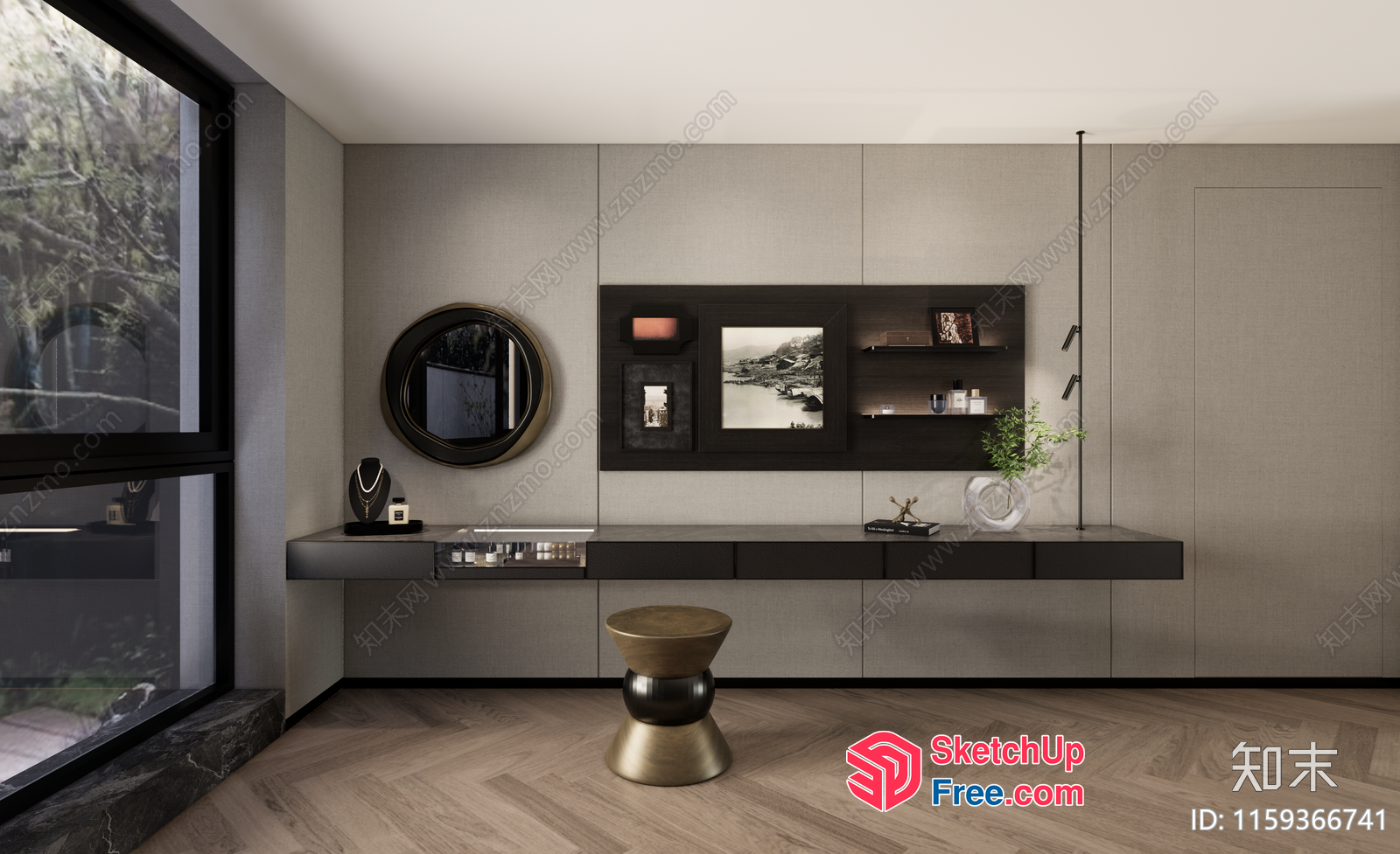 Minimalist Living Room With Modern Decor And Natural Light 3D SketchUp File