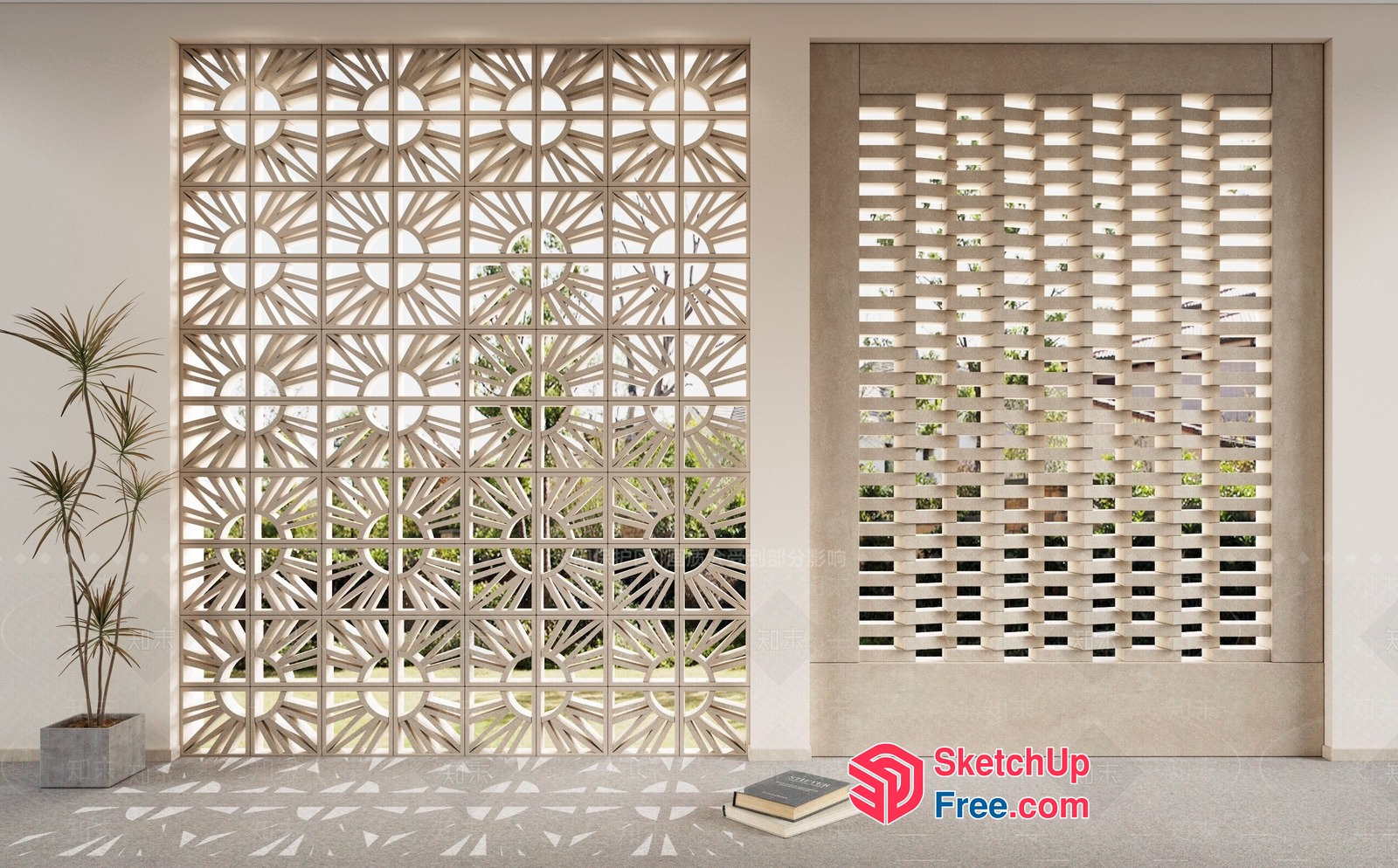 Sunburst Window Design With Circular Accents 3D SketchUp File