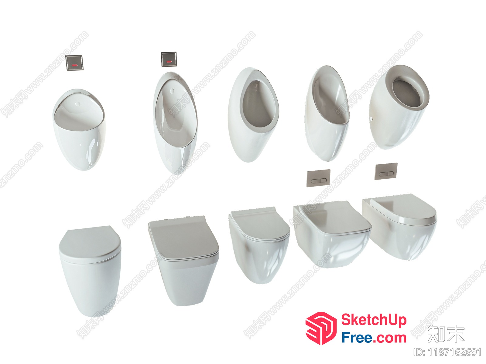 Modern Bathroom Fixtures 3D SketchUp File