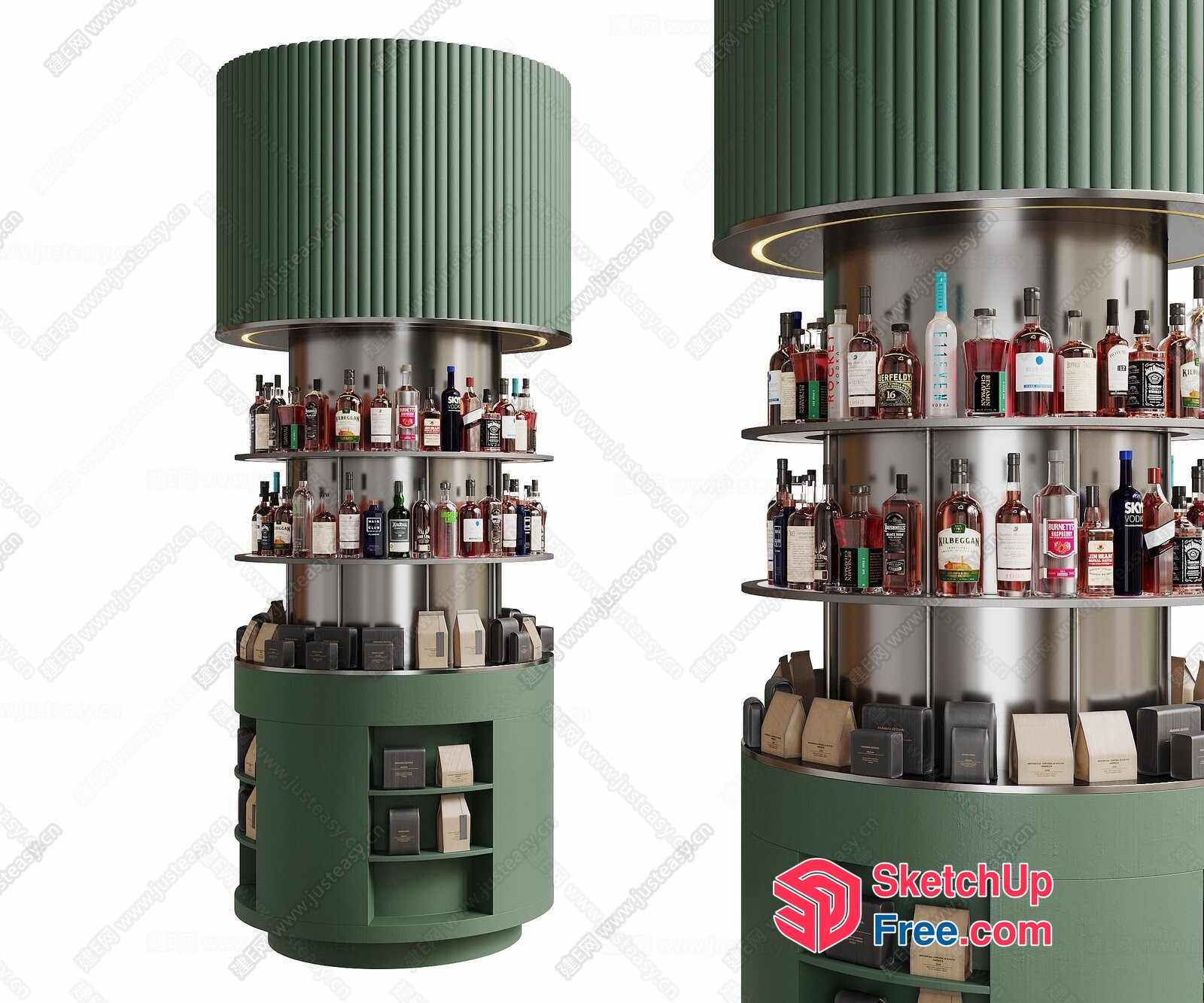 Modern Whiskey Display 3D SketchUp File