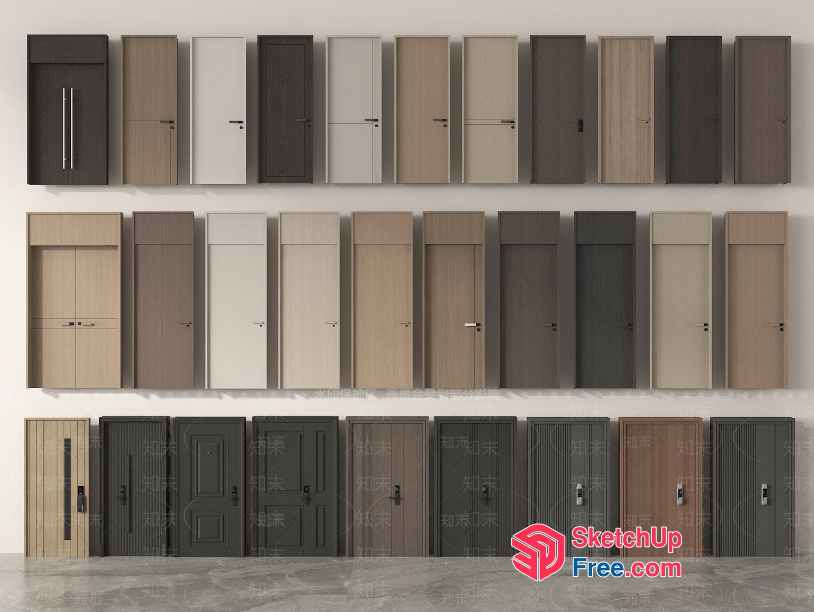 Exterior Doors And Doors - Various Styles 3D SketchUp File