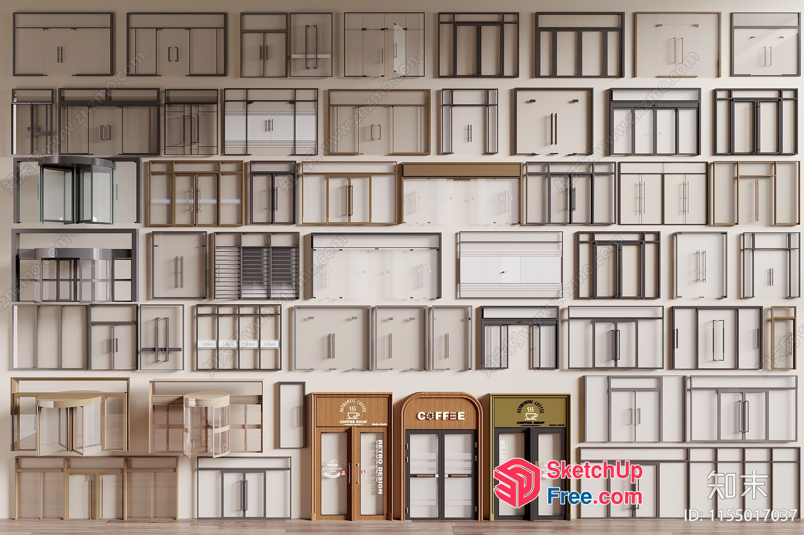 Modern Coffee Shop Entrance Designs 3D SketchUp File
