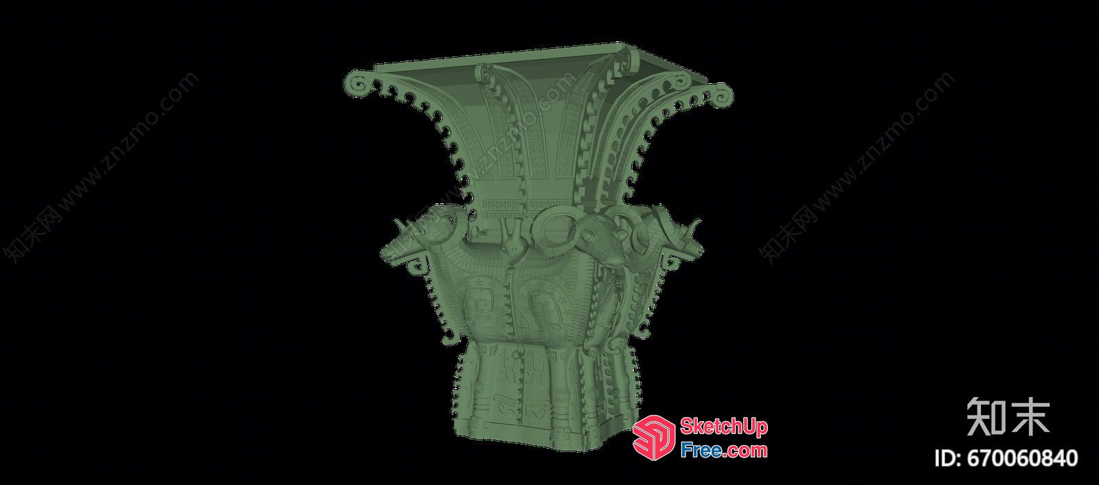 Carved Pillar Detail 3D SketchUp File