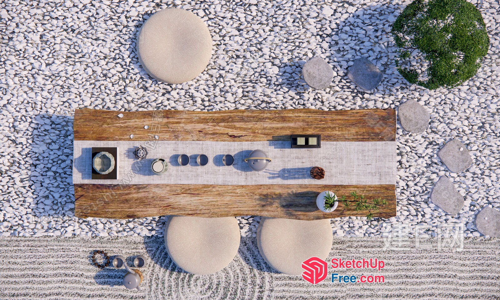 Zen-Inspired Interior With Natural Materials And Minimalist Decor 3D SketchUp File
