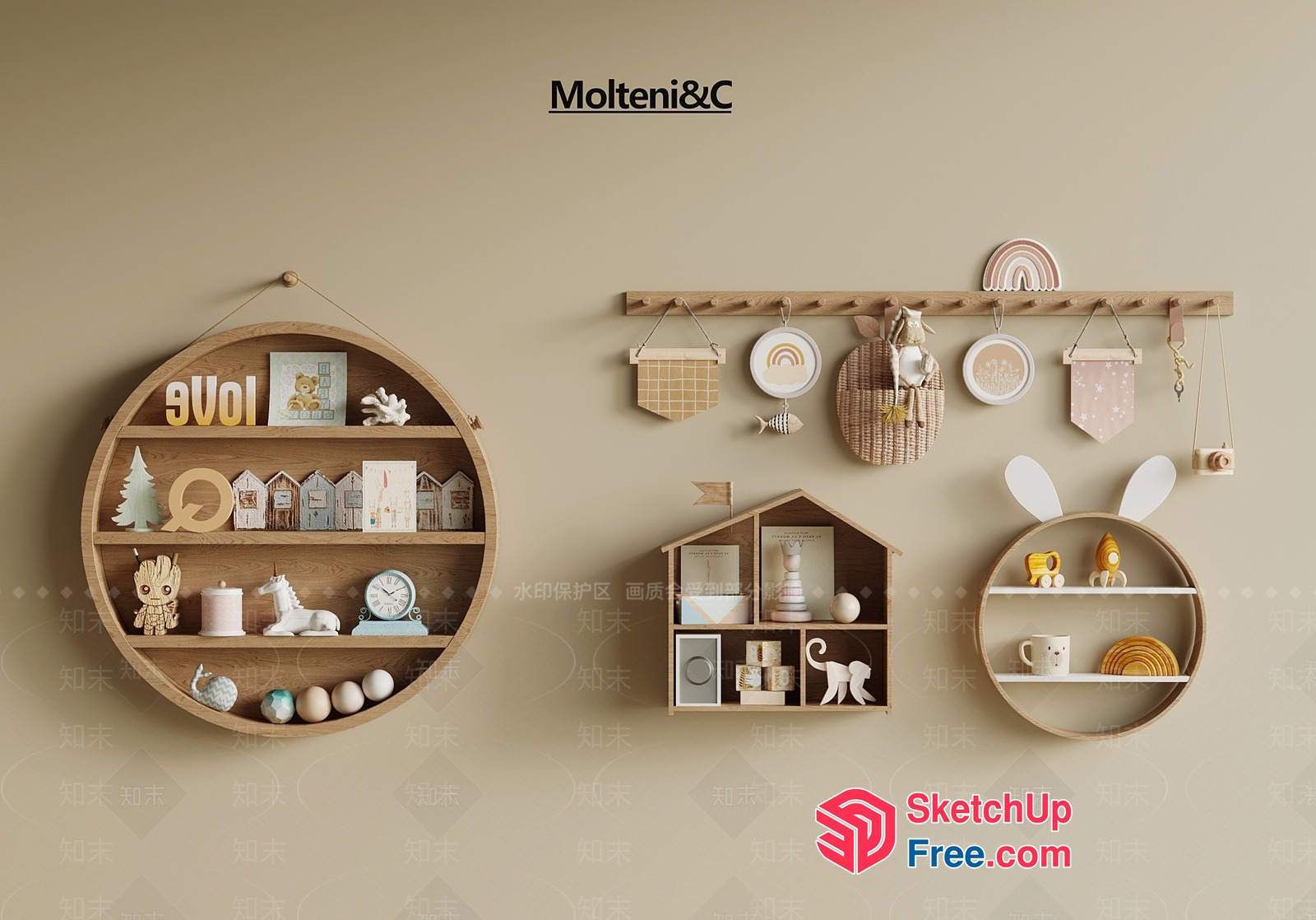 Stylish Modern Minimalist Shelf Decor 3D SketchUp File