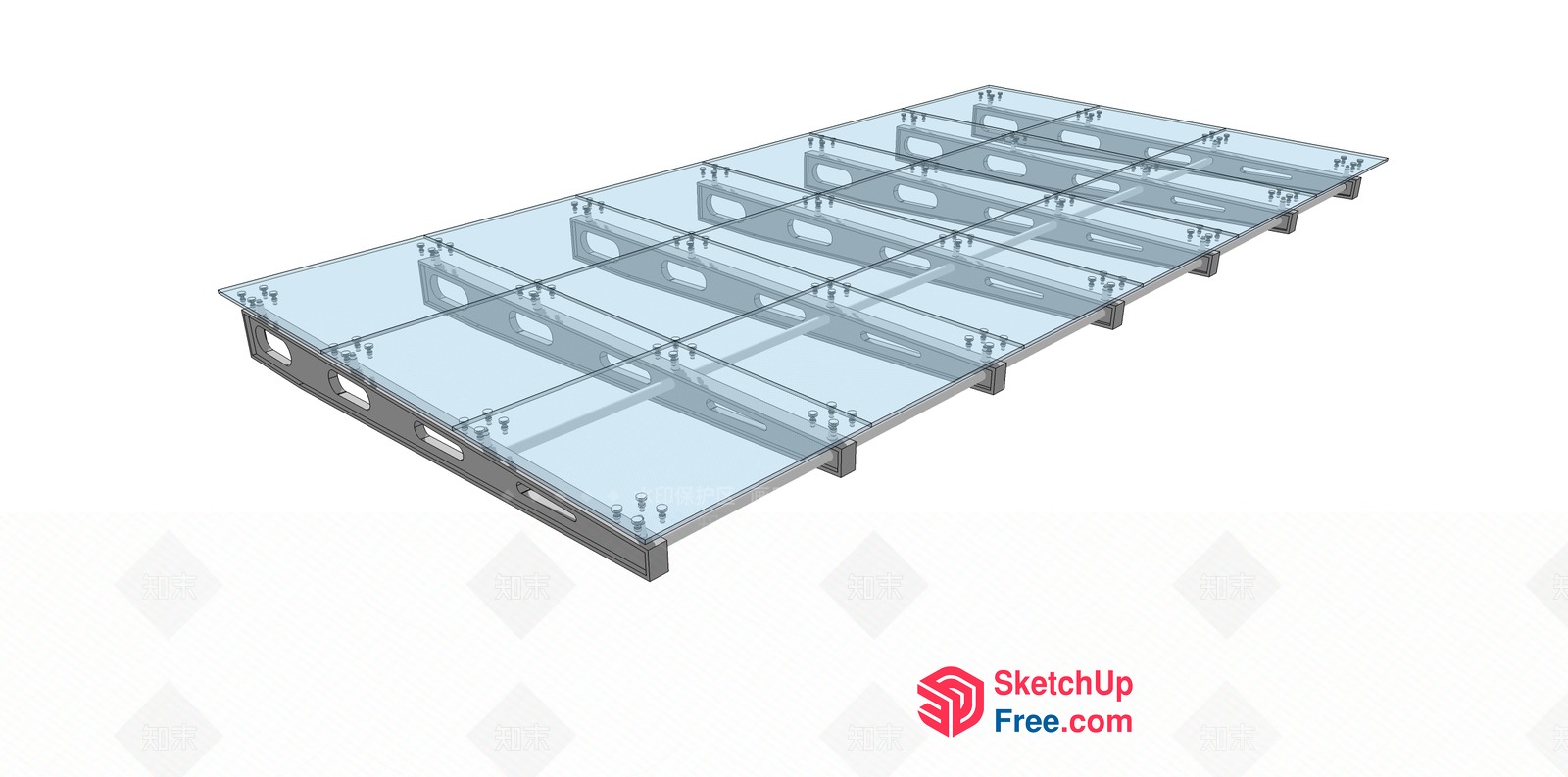 Modern Glass Partition Wall 3D SketchUp File