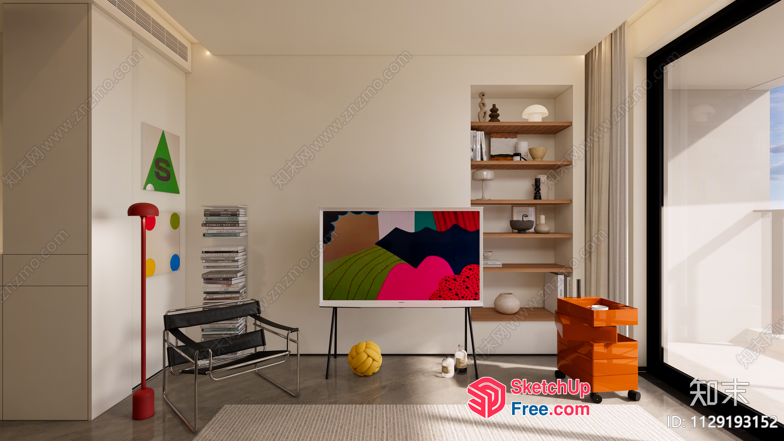 Vibrant Modern Living Room 3D SketchUp File