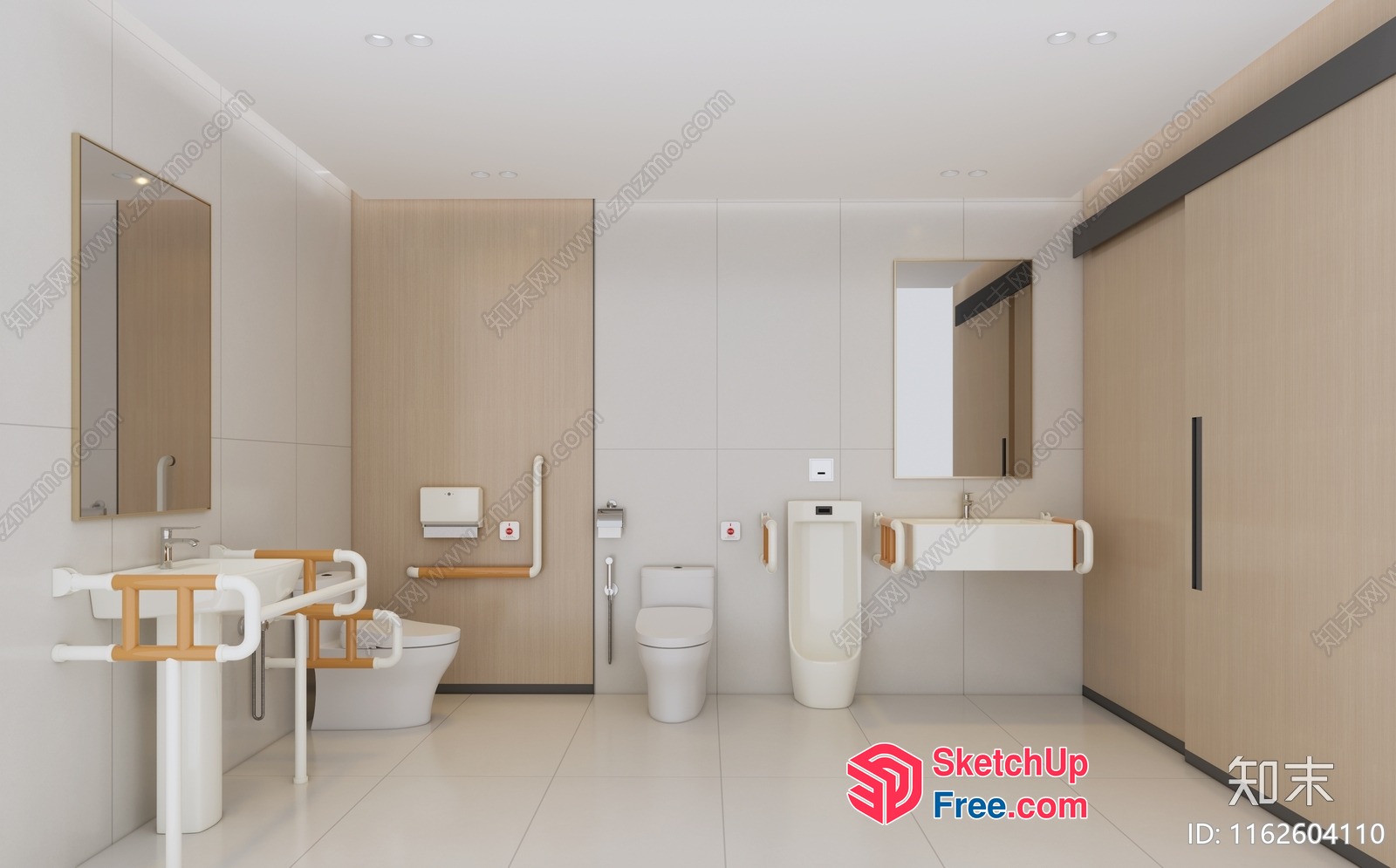 Modern Bathroom With Accessibility Features 3D SketchUp File