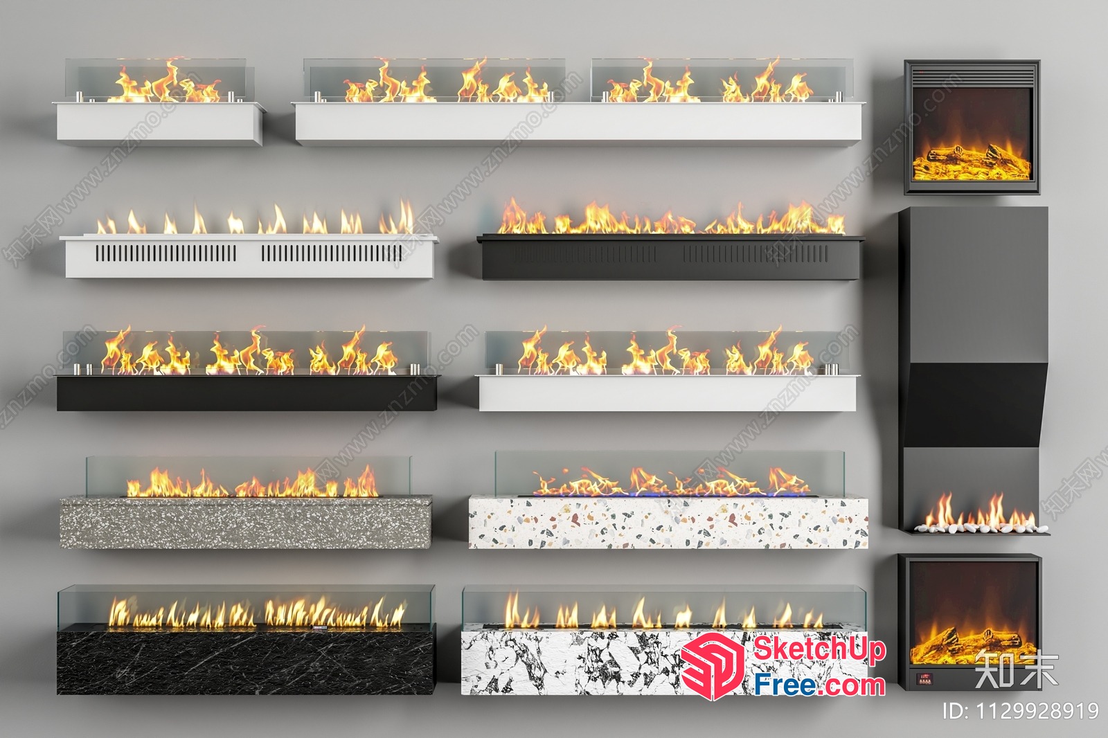 Modern Fireplaces And Fire Pits Collection 3D SketchUp File