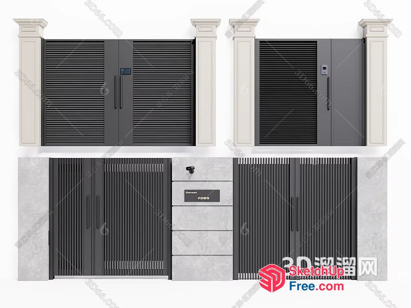 Modern Elevator Entrance 3D SketchUp File